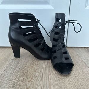 Helmut Lang Black Lace Up Heels